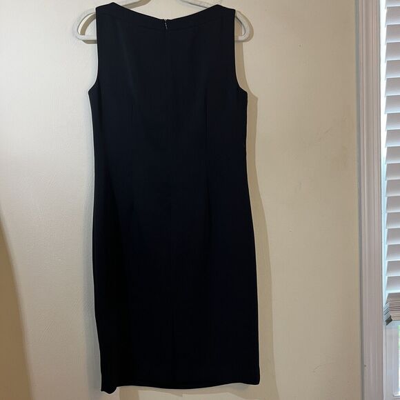 YANSI FUGEL Little Black Dress LBD Sz 8 Lined Sheath Sleeveless Career Occasion - Picture 5 of 9